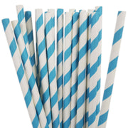 Light Blue Striped Paper Straws (20 pack)